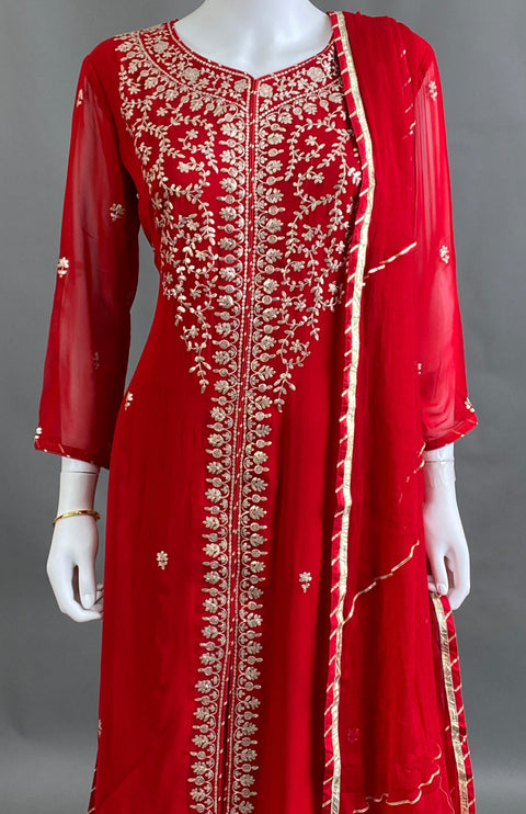 Red Kurta, Pant and Dupatta set