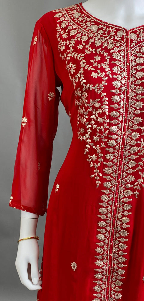 Red Kurta, Pant and Dupatta set