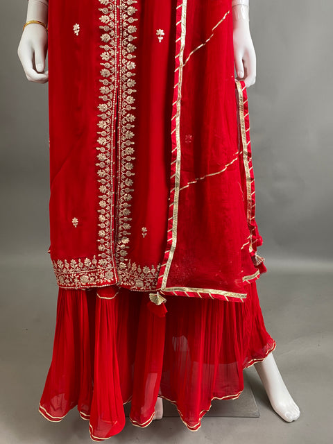 Red Kurta, Pant and Dupatta set