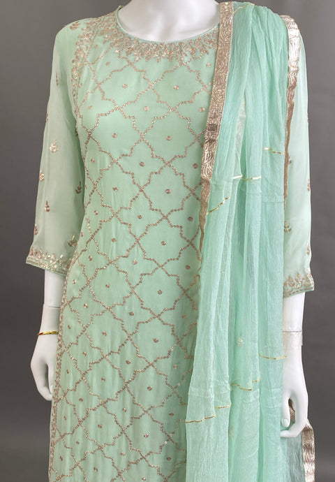 Light Green Kurta, Pant and Dupatta set