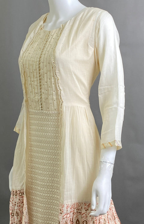 Off-White A-Line Kurti