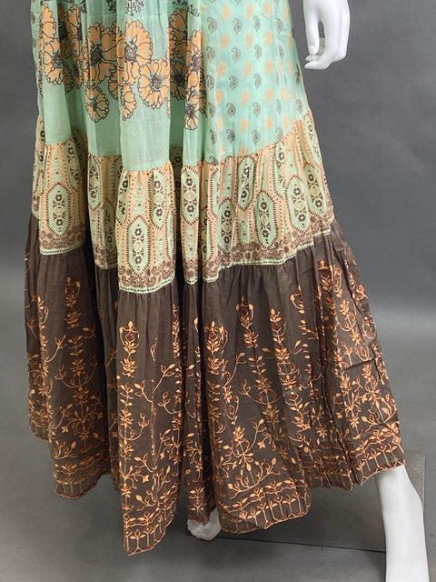 Blue and Peach A-Line Kurti