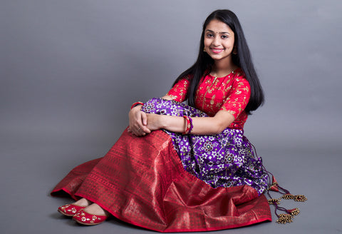 Crop Top and Patola Lehenga With Traditional Borders