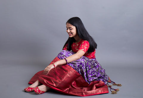 Crop Top and Patola Lehenga With Traditional Borders