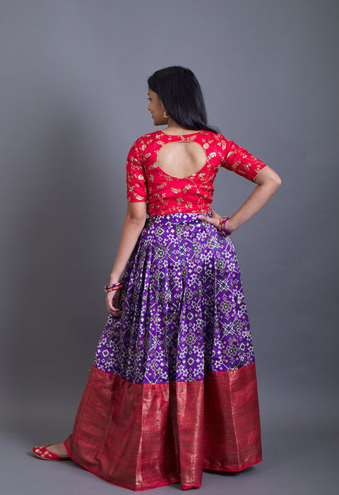 Crop Top and Patola Lehenga With Traditional Borders
