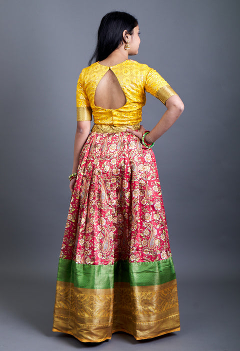 Crop Top and Floral Lehenga With Traditional Borders