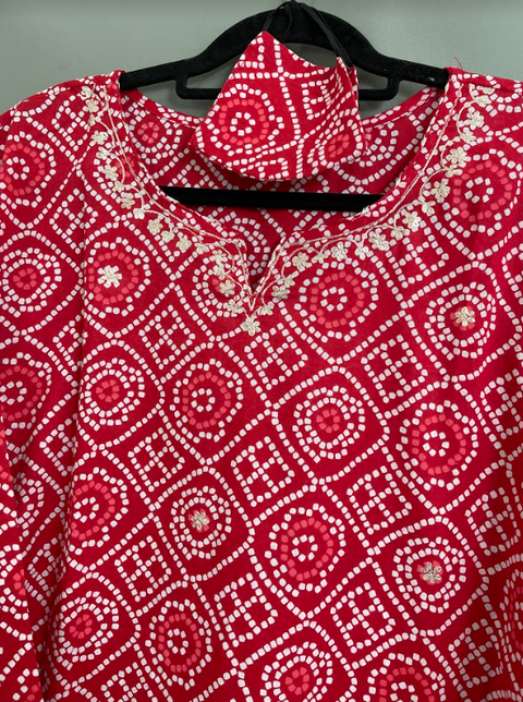 Red Plus Size Kurti set