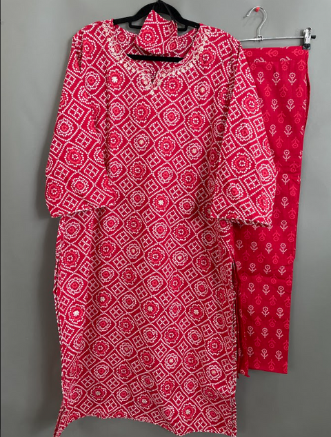 Red Plus Size Kurti set