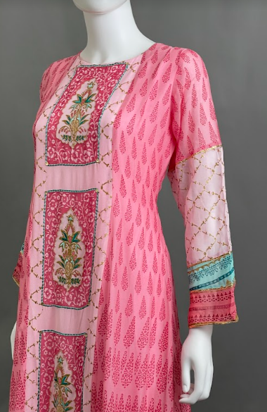 Pink A-Line Kurti