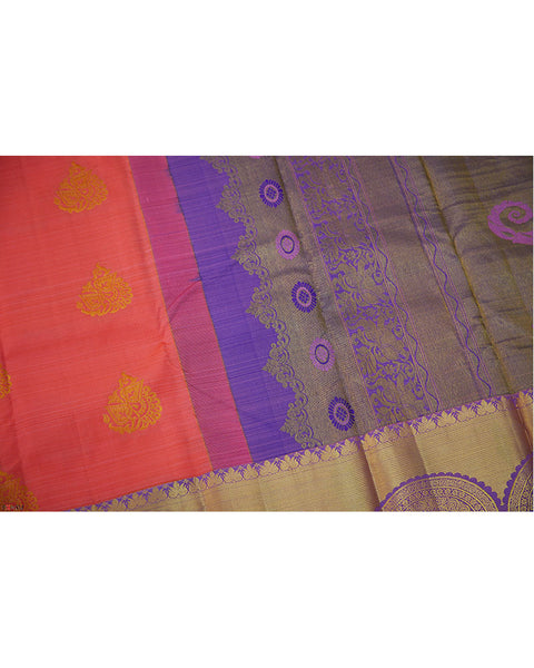 Pink Purple Traditional Kanchivaram Saree